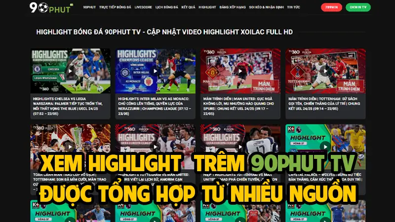 Highlight tại 90phut tv