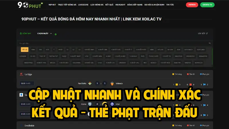 kết quả bóng đá nhanh và chính xác